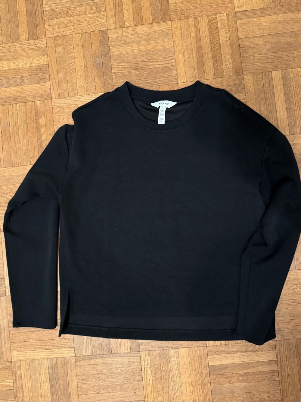 SPANX AirEssentials Relaxed Long Sleeve Top crew neck very black